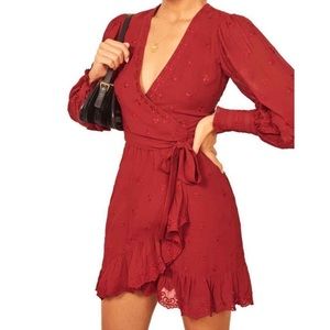 Reformation red Clare dress